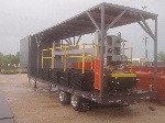 Metal roof and storage on a trailer